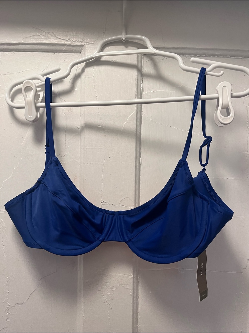 NWT J. Crew 1993 Blue Underwire Bikini Top, size 36C